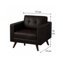 Ver imagem 2 de Poltrona Decorativa Roma – Design Retrô com Pés Palito - Corino Café - 62400