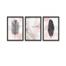 Conjunto Kit 3 Quadros Decorativos Rosas e Folhas Escuras Los Quadros - 1