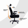 Cadeira Escritório Executiva Diretor Relax Ergonômica Preto - 6