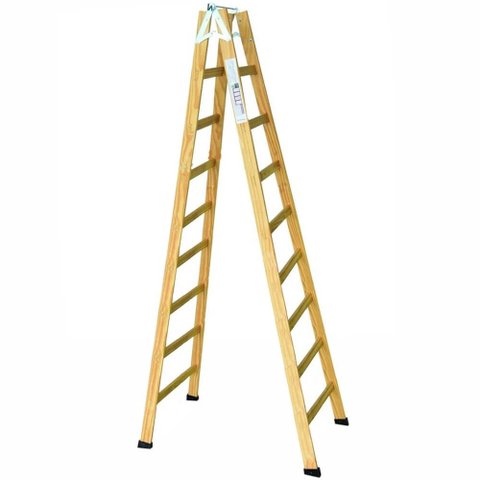 Escada de Madeira Pintor com Sapata - ESCADAS SEGURANÇA
