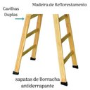 Ver imagem 3 de Escada de Madeira Pintor com Sapata - ESCADAS SEGURANÇA