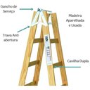 Ver imagem 2 de Escada de Madeira Pintor com Sapata - ESCADAS SEGURANÇA