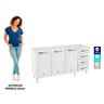 Balcão de Cozinha de Aço Quádruplo sem Tampo para Pia 160cm Clara Multimóveis CR6148 Branco - 3