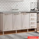 Ver imagem 4 de Balcão de Cozinha de Aço Quádruplo sem Tampo para Pia 160cm Clara Multimóveis CR6148 Branco