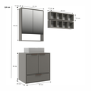 Ver imagem 3 de Conjunto para Banheiro Modulado 603 com Cuba e Espelheira 60cm Prime Yescasa Cinza/Cimento