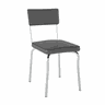 Cadeira Caroline C/ Encosto Estofado Retrô OOL 102 - VINIL GRAFITE METALIZADO Pozza - 1