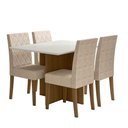 Ver imagem 1 de Sala de Jantar Helo 120x90 com Vidro 4l Cadeiras Jade Poliman Móveis