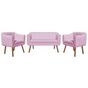 Ver imagem 3 de Kit Sofá Retrô 02 Lugares e 02 Poltronas Júlia Rosa Bebê