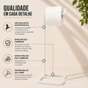 Ver imagem 5 de Suporte Porta Papel Higiênico de Chão para Banheiro com Base Branca em Metal - Édecasamóveis