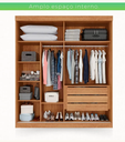Ver imagem 4 de Guarda Roupa Solteiro com Espelho 100% MDF 2 Portas de Correr 3 Gavetas 183cm Búzios Cinamomo - Valverde