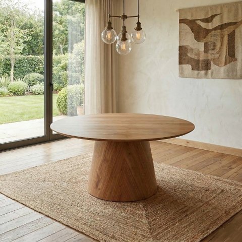 Mesa Oval Design Moderno 180cm X 100cm Base em Madeira Maciça Amanda