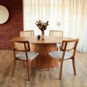 Ver imagem 6 de Mesa Oval Design Moderno 180cm X 100cm Base em Madeira Maciça Amanda