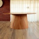 Ver imagem 5 de Mesa Oval Design Moderno 180cm X 100cm Base em Madeira Maciça Amanda