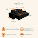 Ver imagem 3 de Sofá Retrátil e Reclinável 2,90m Suede Vancouver Preto