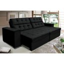 Ver imagem 1 de Sofá Retrátil e Reclinável 2,90m Suede Vancouver Preto