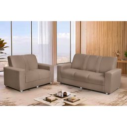 Conjunto de Sofá Roma 3 e 2 Lugares 1,74m X 1,24m Suede Castor - Sofá Casa - 1