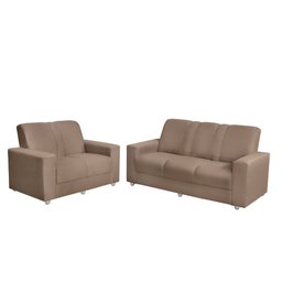 Conjunto de Sofá Roma 3 e 2 Lugares 1,74m X 1,24m Suede Castor - Sofá Casa - 2