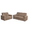 Conjunto de Sofá 1,74m X 1,24m 3 e 2 Lugares Suede Roma Marrom Castor - 3