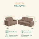 Ver imagem 4 de Conjunto de Sofá 1,74m X 1,24m 3 e 2 Lugares Suede Roma Marrom Castor