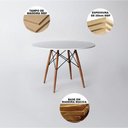 Ver imagem 3 de Conjunto de Mesa 4 Cadeiras Brancas Eames Eiffel 110cm Base Madeira Tampo Branco