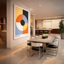 Ver imagem 4 de Quadro Canvas Bauhaus Disco Color 60x40cm Mold Branca