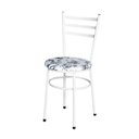 Ver imagem 2 de Conjunto 6 Cadeiras Epóxi Branca para Cozinha Assento Estampado Floral Branco