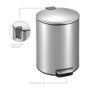 Ver imagem 2 de Lixeira Slim em Aço Inox com Pedal e Balde Removível 12l