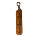 Ver imagem 1 de Tábua de Servir com Rebaixos para Molheira M - Madeira de Teca 49x10x2cm