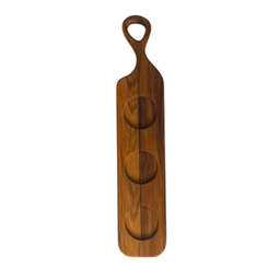 Tábua de Servir com Rebaixos para Molheira M - Madeira de Teca 49x10x2cm - 1