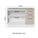 Ver imagem 4 de Balcão de Pia Cozinha 2 Portas e 3 Gavetas (com Tampo) Branco/crema Agata Madesa
