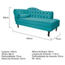 Ver imagem 5 de Kit Diva Recamier Diana 140cm Lado Direito e 01 Poltrona Classic Suede - Doce Sonho Móveis RECAMIER 