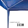 Tenda Montável Gazebo Barraca Praia Piscina Eventos 3x3M Dobrável Bolsa + 2 Banquinhos e 2 Cadeiras  - 3