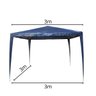 Tenda Montável Gazebo Barraca Praia Piscina Eventos 3x3M Dobrável Bolsa + 2 Banquinhos e 2 Cadeiras  - 10
