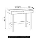 Ver imagem 4 de Mesa Escrivaninha 100cm 1 Gaveta Pé Madeira Luara Off White A10 - Mpozenato