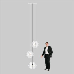 Lustre Pendente para Sala Pé Direito Duplo Trio Arabesques Branco - 2