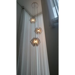 Lustre Pendente para Sala Pé Direito Duplo Trio Arabesques Branco - 8