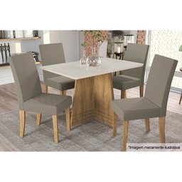 Tampo Mesa Sala de Jantar Madeirado c/Vidro TA31 80x120cm Freijó/Off White - Kappesberg - 3 Tampo Mesa Sala de Jantar Madeirado c/Vidro TA31 80x120cm Freijó/Off White - Kappesberg - 3