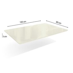 Tampo Mesa Sala de Jantar Madeirado c/Vidro TA31 80x120cm Freijó/Off White - Kappesberg - 2 Tampo Mesa Sala de Jantar Madeirado c/Vidro TA31 80x120cm Freijó/Off White - Kappesberg - 2