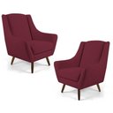 Ver imagem 1 de Kit 02 Poltronas Juliet Pés De Madeira B-278 Marsala