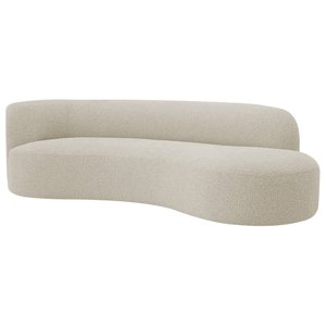 Divã Recamier Orgânico Tokyo 200cm Lado Direito Bouclé Bege - Amarena Móveis