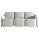 Ver imagem 4 de Sofá Cama Modulado Retrátil e Reclinável Decorativo Varsóvia 336cm Linho Cinza G33 - Gran Belo
