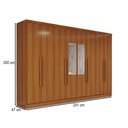 Ver imagem 4 de Guarda-roupa Casal Osasco 8 Portas 4 Gavetas com Espelho Cinamomo - Panorama Móveis