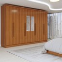 Ver imagem 1 de Guarda-roupa Casal Osasco 8 Portas 4 Gavetas com Espelho Cinamomo - Panorama Móveis
