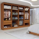Ver imagem 2 de Guarda-roupa Casal Osasco 8 Portas 4 Gavetas com Espelho Cinamomo - Panorama Móveis