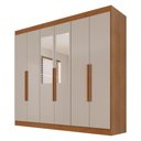 Ver imagem 2 de Guarda-Roupa Casal Malta 6 Portas 2 Gavetas com Espelho Cinamomo/Off White - Pnr Móveis