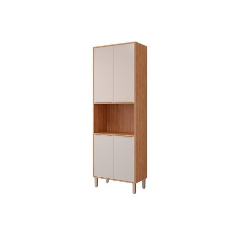 Paneleiro de Cozinha Esplêndida Torre Quente C/4 Portas 1 Forno 70cm Freijo/off White - Mgm