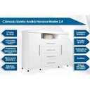 Ver imagem 2 de Cômoda Casal Master C/ 2 Portas 1 Nicho e 4 Gavetas C/ Rodízio Jatobá/areia - Santos Andirá