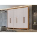 Ver imagem 2 de Guarda-roupas Casal Aries 6 Portas 5 Gavetas sem Espelho com Pés - Lp - Rei de Casa Amendoa Clean/of