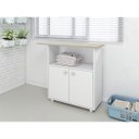 Ver imagem 3 de Tábua de Passar Roupa Com Armário 2 Portas Para Lavanderia: Branco