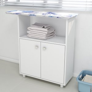 Tábua de Passar Roupa Com Armário 2 Portas Para Lavanderia: Branco
